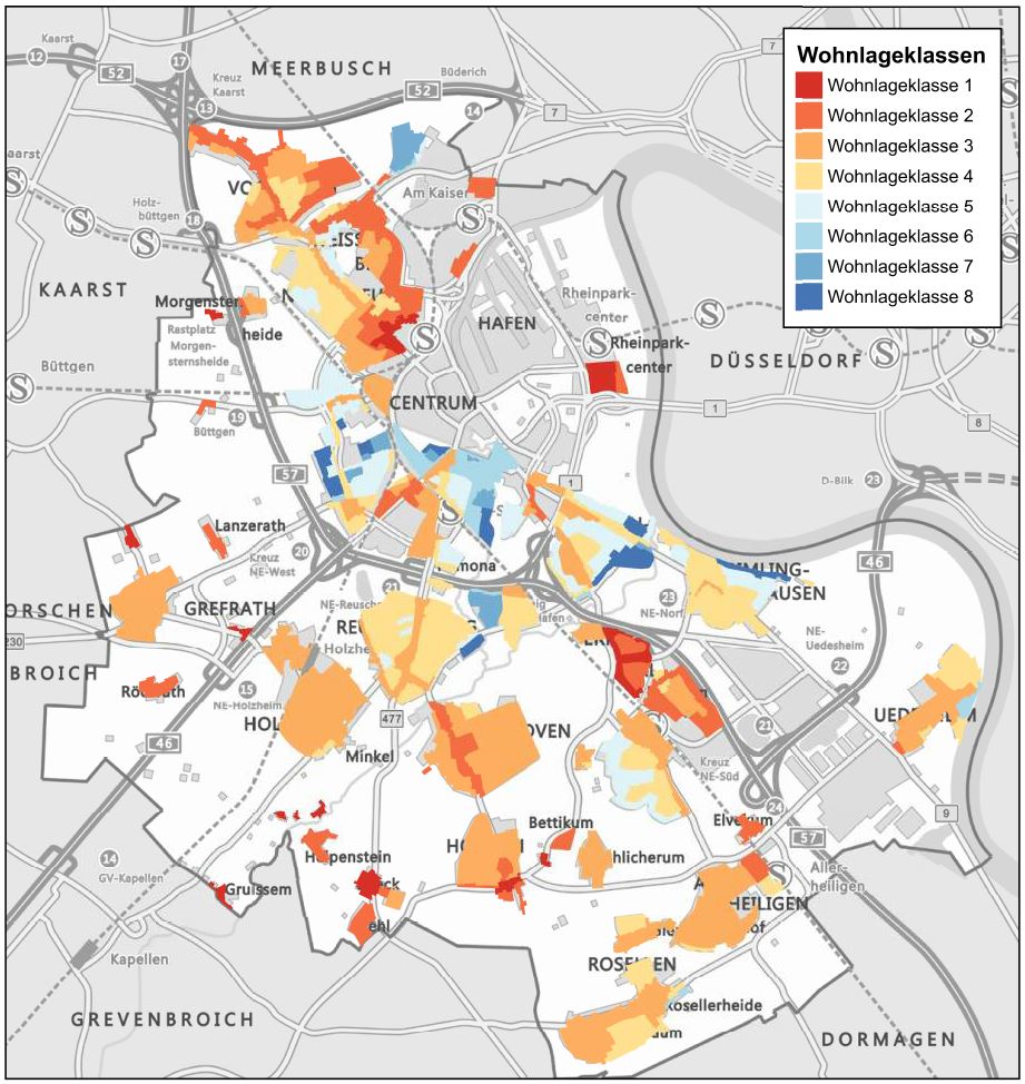 Neuss Uebersicht Wohnlagenklassen 2018 klein